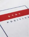 Men’s White Motivation T-Shirt – ‘Stay Positive’ Printed Tee, Stylish Casual Wear