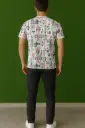 Pixel Art Print T-Shirt for Men – Geometric Abstract Pattern, Soft Stretch Fabric Tee