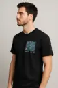 Men’s Black “Good Mood” T-Shirt with Artistic Starry Print