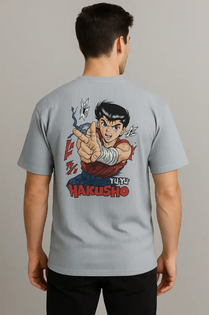 Men's Anime Graphic T-Shirt – Yu Yu Hakusho Character Print – Japanese Manga Fan Tee