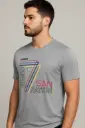 NextGen Men's Printed Round Neck Polyester T-Shirt – Grey | Casual Short Sleeve Tee