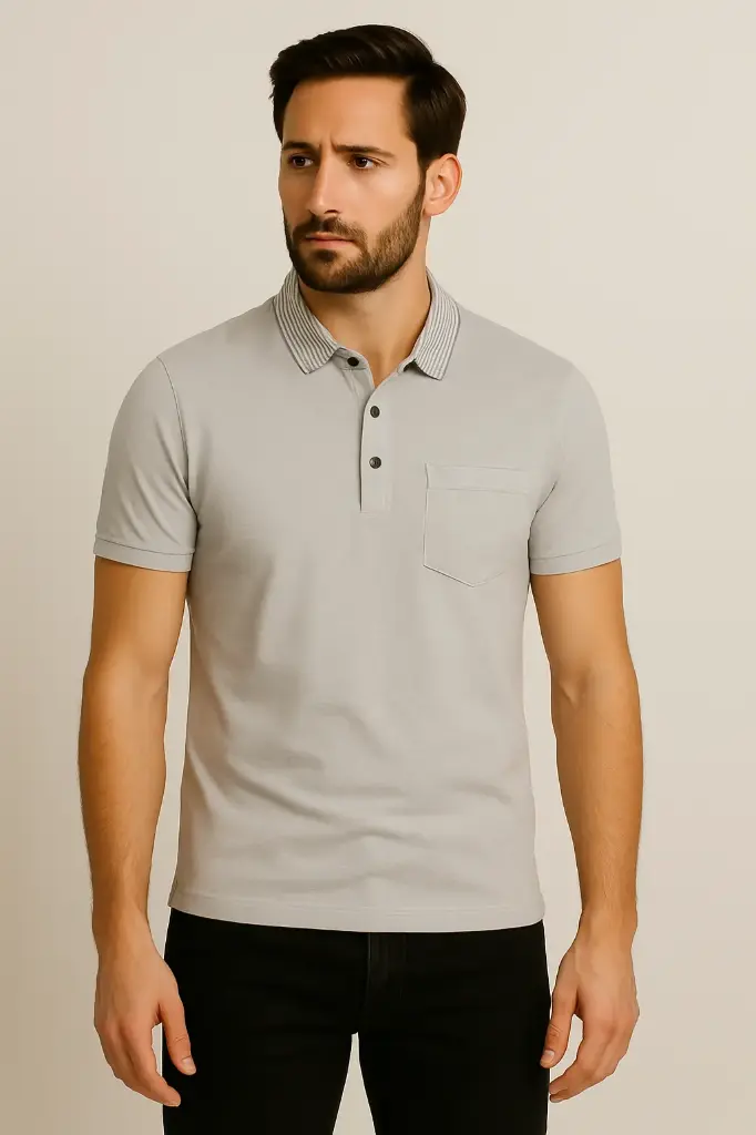 Slim Fit tshirt for Men with Chest Pocket – Lightweight Cotton Blend, Tailored Fit, Everyday Casual Wear