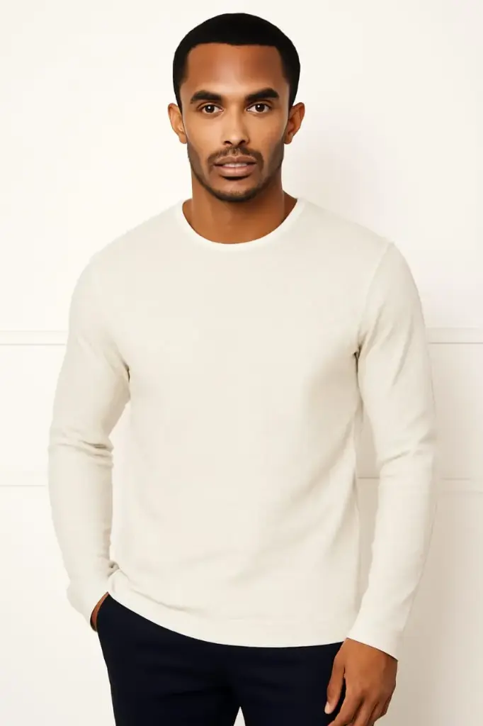 Men’s white – Slim Fit T-Shirt Breathable Cotton,Versatile Everyday Wear