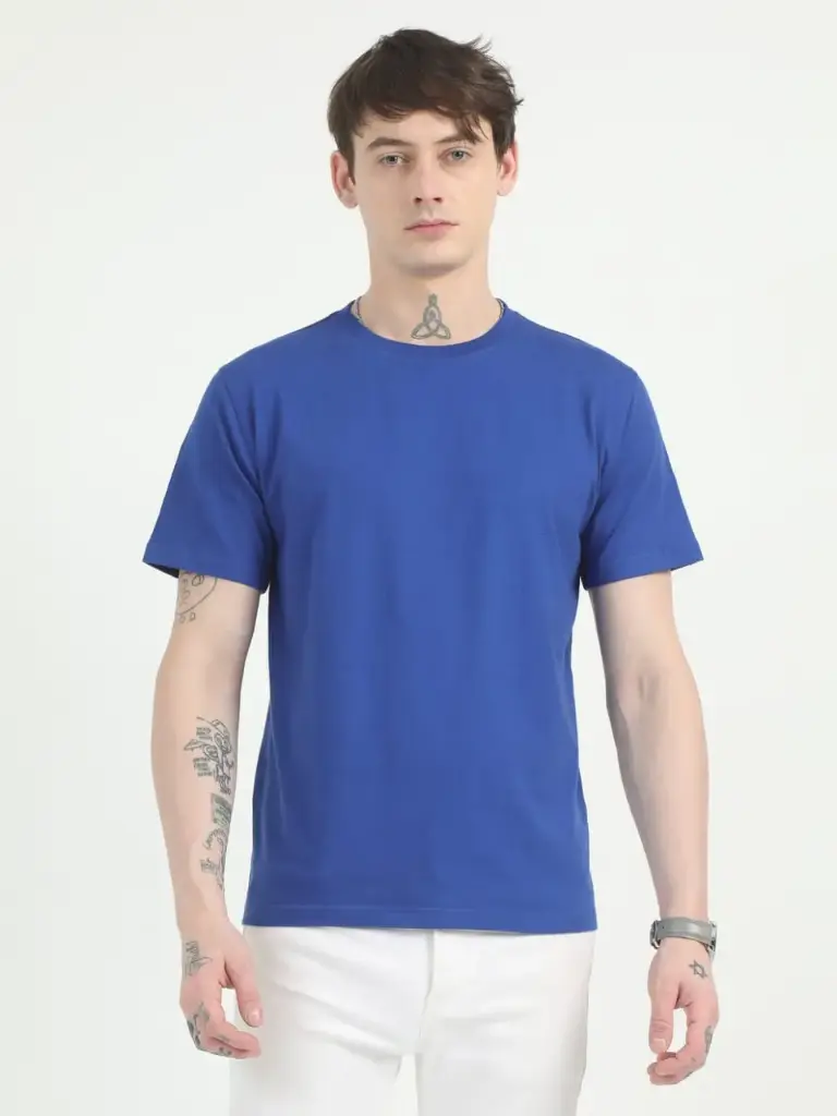 Men's dark blue T-Shirt – Classic Crew Neck Casual Tee for Daily Wear