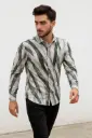 Men’s Designer Slim Fit Abstract Print Shirt – Full Sleeves Casual Wear