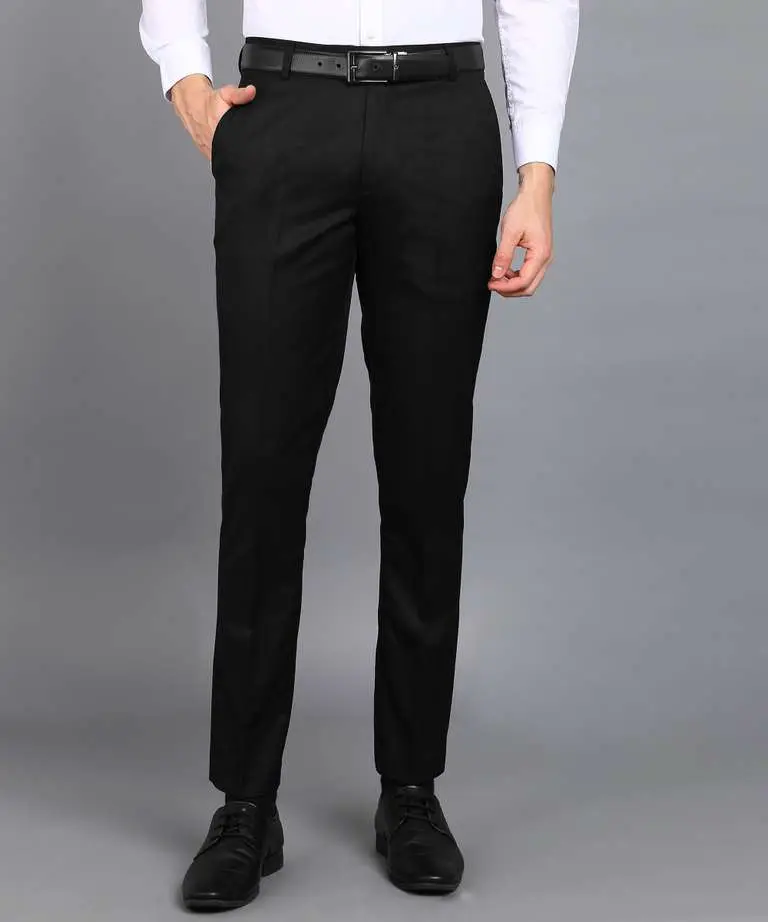 Men's Office Wear Trousers – Regular Fit Formal Pants with Belt Loops