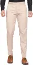 Men's Beige Formal Trousers – Classic Fit Office Wear Pants with Back Pockets