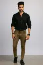 Men's Slim Fit Stretchable Brown Denim Jeans – Casual & Stylish Mid-Rise Pants with Back Pockets