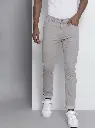 Men's grey colour cotton jeans - breathable cotton, soft, comfortable, trendy.
