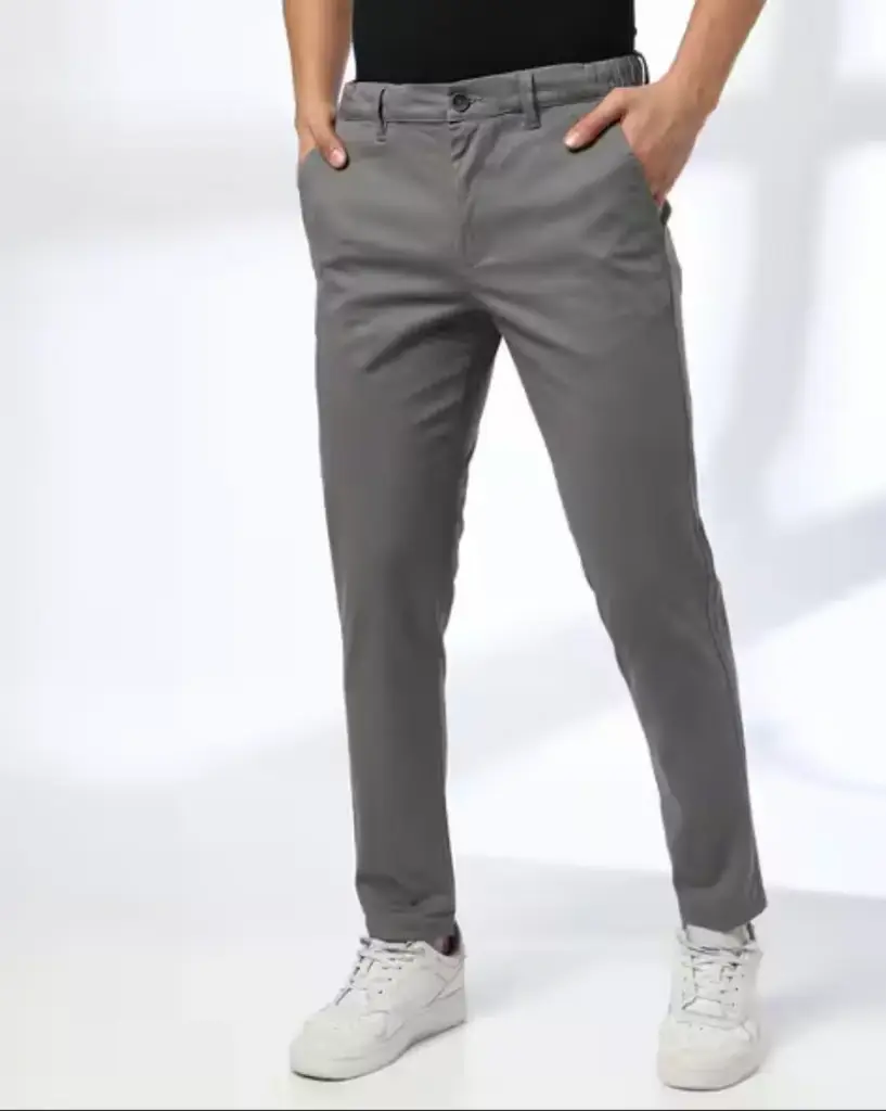 Men's deep maroon colour cotton jeans - breathable cotton, soft, comfortable, trendy.