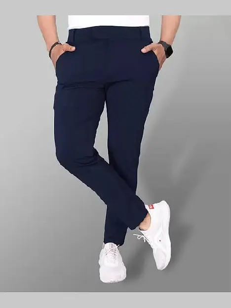 Men's premium Navy Blue colour cotton jeans - breathable cotton, soft, comfortable, trendy.