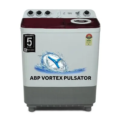 Haier Semi Automatic Washing Machine 8.5 Kg 5 Star HTW85-186 Wine Burgundy