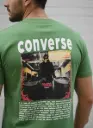 Men's "Converse" Graphic T-Shirt | Vintage Style Front & Back Print Tee | 100% Cotton Regular Fit Shirt (Green)