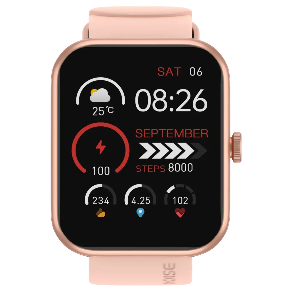 Noise Smart Watch 46.9 mm (1.85 INches) ColorFit Pulse Grand 3 Rose pink