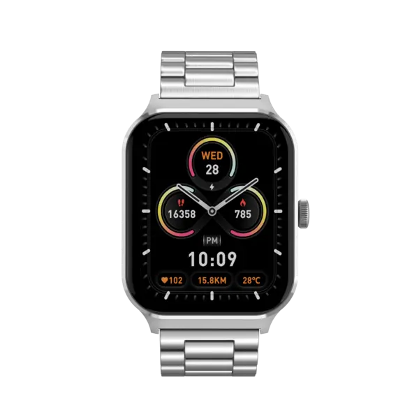 Noise Smart Watch 49.7 mm (1.96 Inches) Colorfit Canvas Metal Black | Bluetooth calling: You can make and receive calls directly from your wrist.