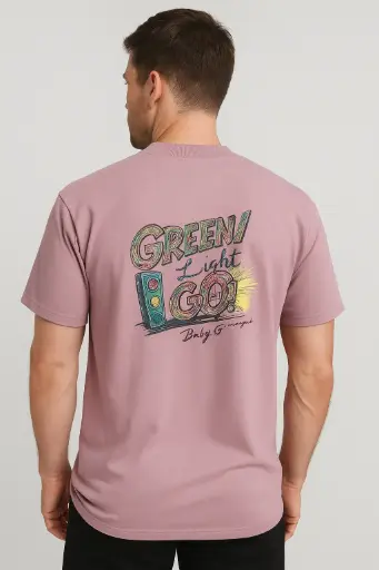 Men’s Black Oversized Printed T-Shirt – ‘Fast Lane’ Racing Back Design, Streetwear Style