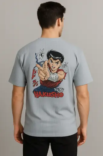 Men's Anime Graphic T-Shirt – Yu Yu Hakusho Character Print – Japanese Manga Fan Tee