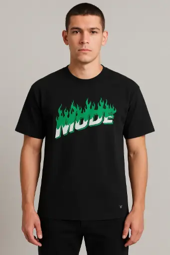 Men's Streetwear Graphic T-Shirt – "Bad Boy" Urban Cartoon Print – Black Hip-Hop Style Tee