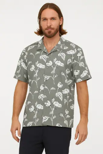 Botanic Breeze Men's Floral Short Sleeve Shirt – Relaxed Fit Button-Down Casual Wear