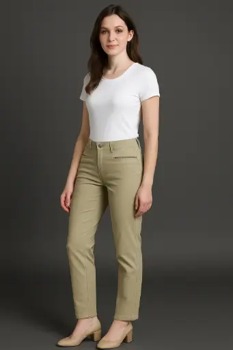 "Modern Slim-Fit Trousers with Stylish Zipper Accents"