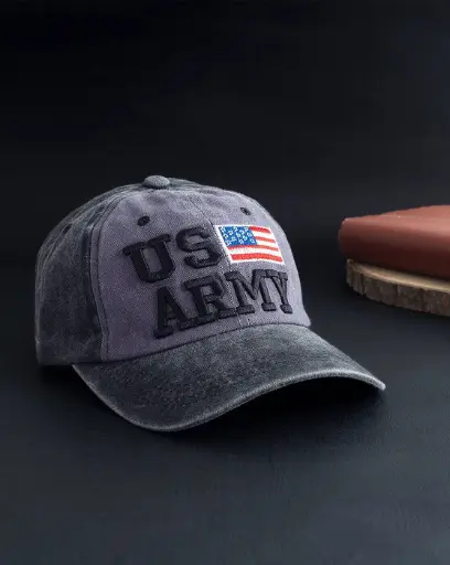 US Army Vintage Baseball Cap – Patriotic American Flag Adjustable Hat for Men