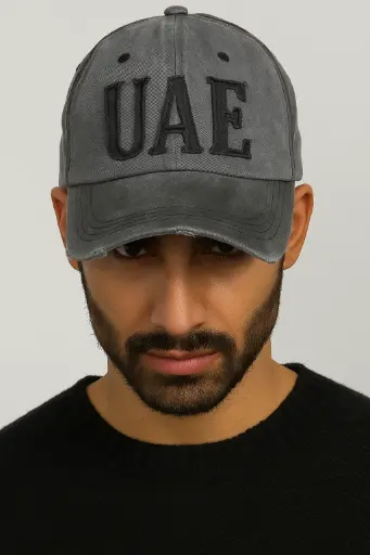 UAE Embroidered Baseball Cap – Classic Washed Adjustable Cap for Men