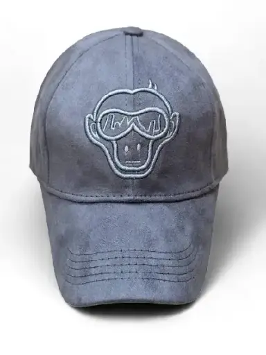 Gray Monkey Face Cap for Men – Stylish Suede Streetwear Baseball Hat
