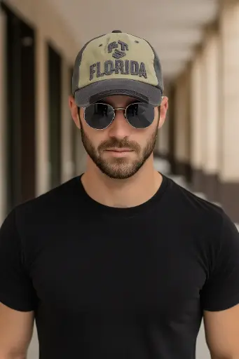 Retro Florida Cap – Adjustable Cotton Streetwear Hat for Men