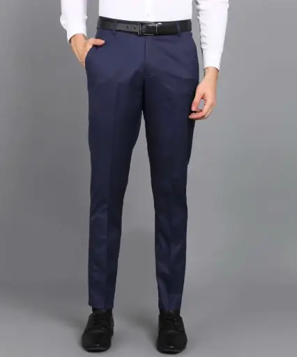 Men's Formal Slim Fit Trousers – Office Wear Pants with Stretch & Comfort Waistband