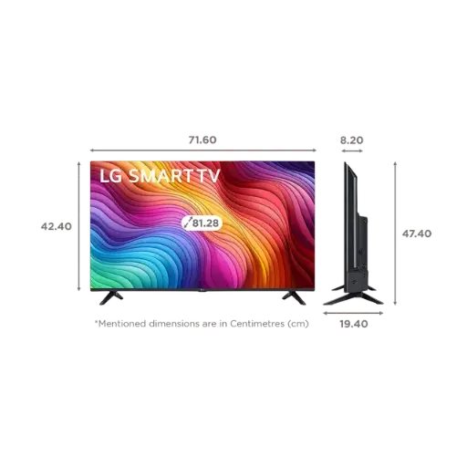 LG HD LED TV 80 cm (32 inches) 32LR686 Black | 20W SOUND A5 GEN6 AI 4K PROCESSOR, Quick Card, LG ThinQ™ WebOS w/ Magic Remote