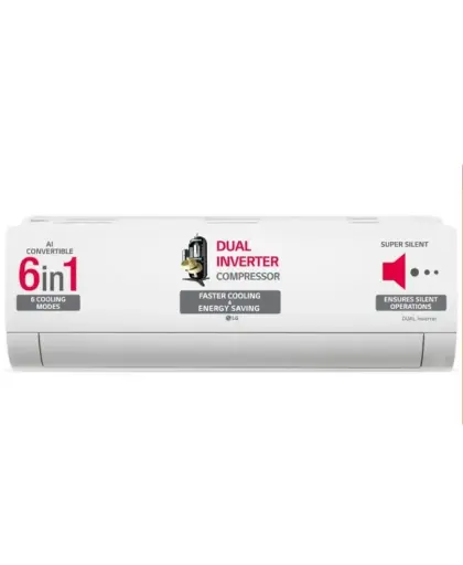 LG Wall Mounted Split AC 3283 W (11195) 3 Star Inverter TS-Q12CNXE | (Approx 1.0 Ton), AI Convertible 6-in-1 Cooling, Artificial Intelligence Cooling
