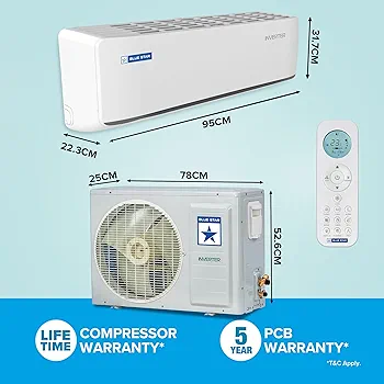 Blue Star Wall Mounted Split AC 3450 W (11764) 3 Star Inverter IE312PNU