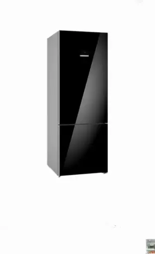 Bosch Bottom Freezer Refrigerator 508 Litres 2 Star Inverter KGN56LB42I Black Glass | Home Connect Features iService Remote, Remote Monitoring and Control.