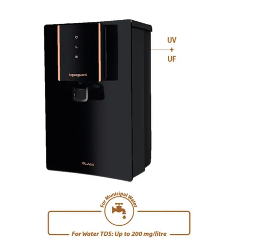 Eureka Forbes Water Purifier RO 6 Litre Aquaguard Glam WS RO+UV+ AC ABS Tank (ZPP) Black