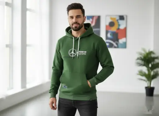 Men's Premium Mercedes-AMG F1 Team Logo Hoodie - Green