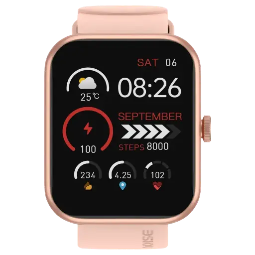 Noise Smart Watch 46.9 mm (1.85 INches) ColorFit Pulse Grand 3 Rose pink