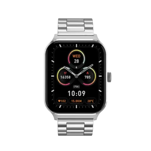 Noise Smart Watch 49.7 mm (1.96 Inches) Colorfit Canvas Metal Black | Bluetooth calling: You can make and receive calls directly from your wrist.