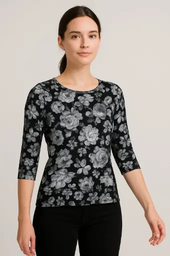 "Bold Elegance: Monochrome Floral Design"