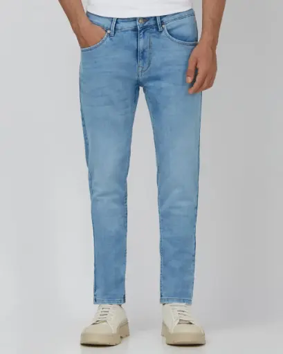Light blue skinny jeans.